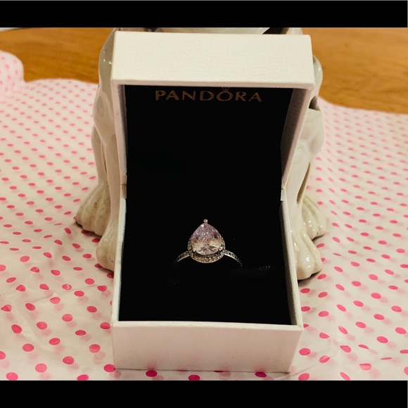 Pandora Sparkling Teardrop Halo Ring - Picture 2 of 7